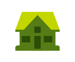 We offer home loans. house icon